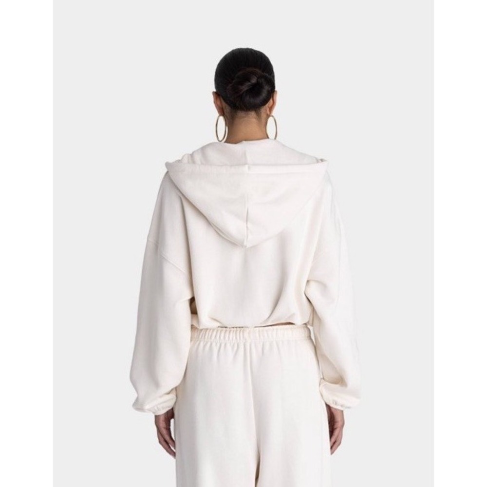 KBB by KAHLANA Women's 'The Zip-Up Hoodie' Cream Jacket Size Medium - Picture 2 of 6